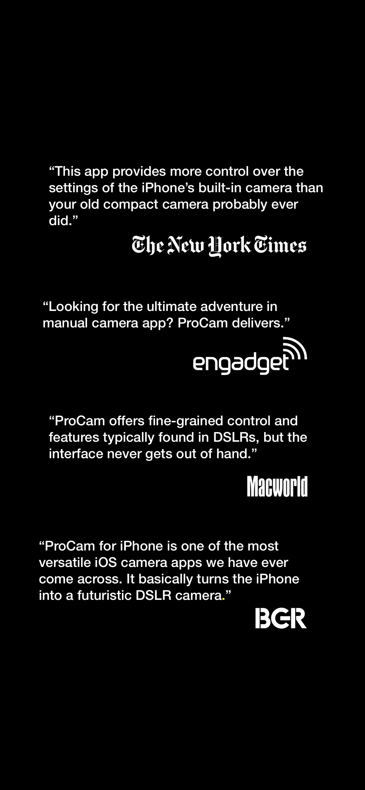 ProCam - Pro Camera app store screenshot 8 — Photo & Video (iOS)