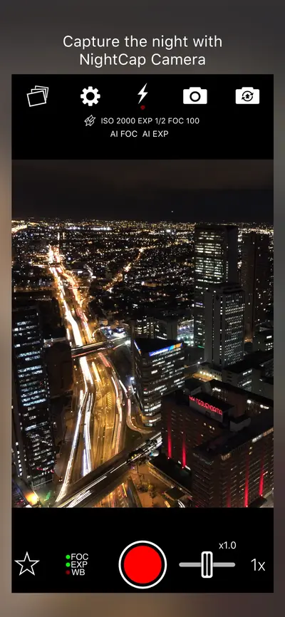 NightCap Camera app store screenshot 1 — Photo & Video (iOS)