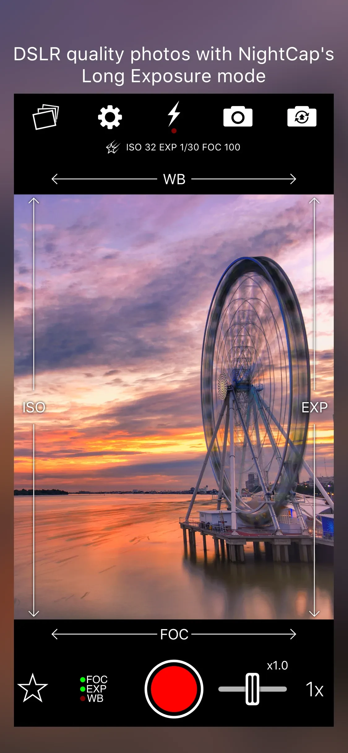 NightCap Camera app store screenshot 2 — Photo & Video (iOS)