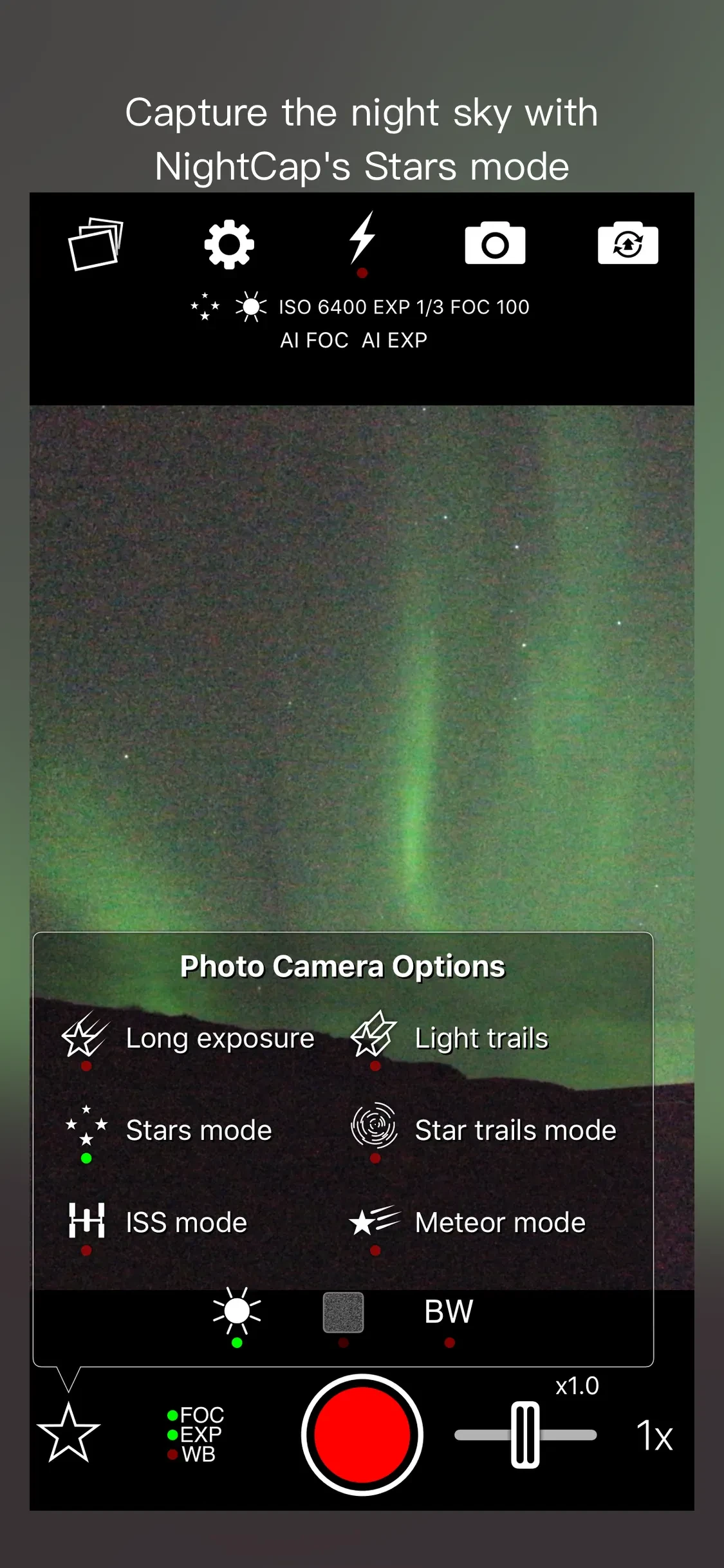 NightCap Camera app store screenshot 3 — Photo & Video (iOS)