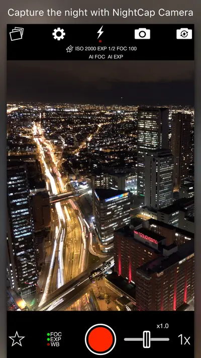 NightCap Camera app store screenshot 1 — Photo & Video (iOS)