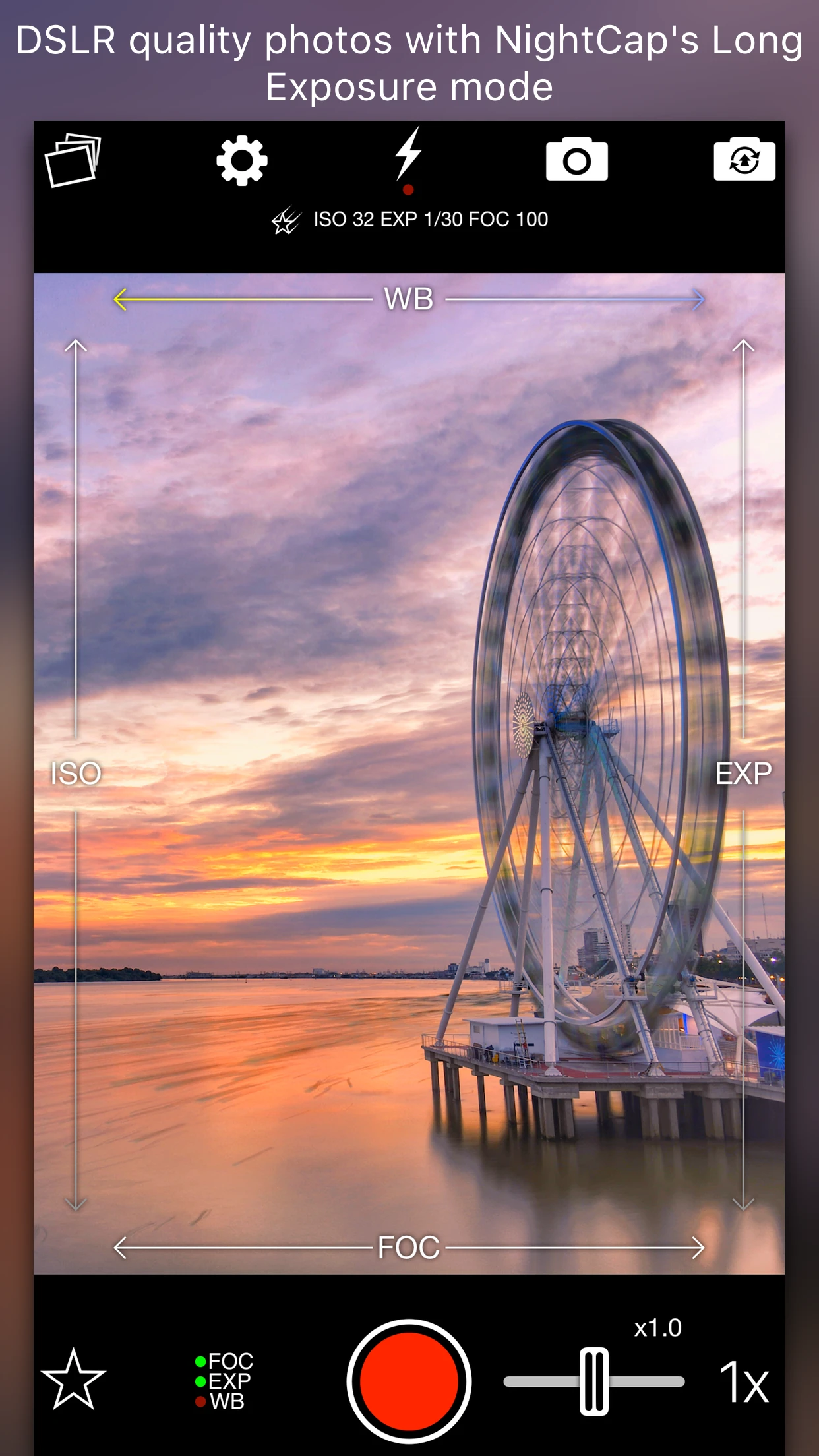 NightCap Camera app store screenshot 2 — Photo & Video (iOS)