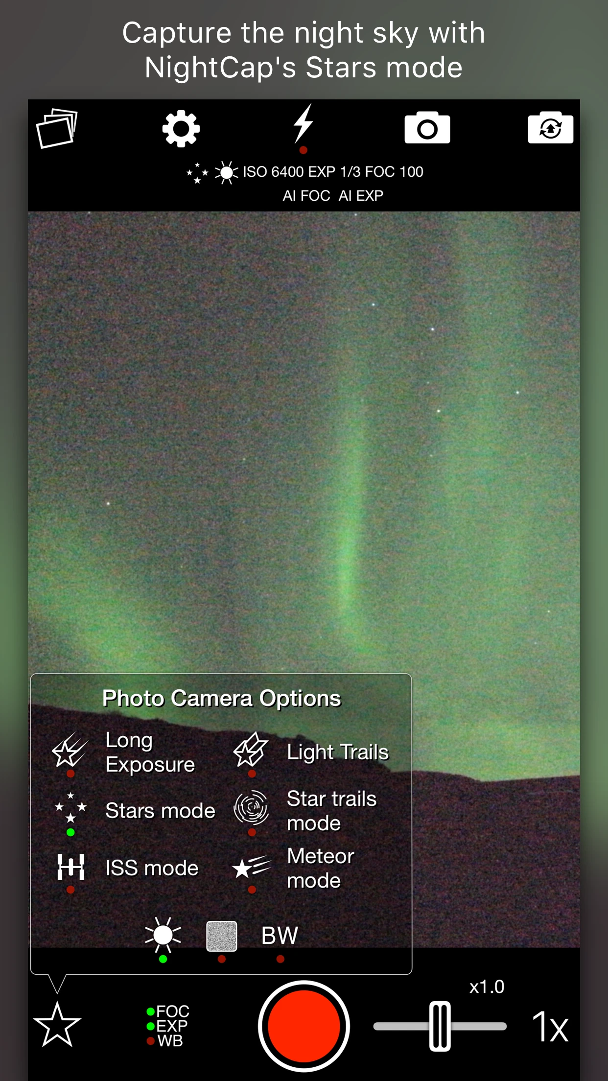 NightCap Camera app store screenshot 3 — Photo & Video (iOS)