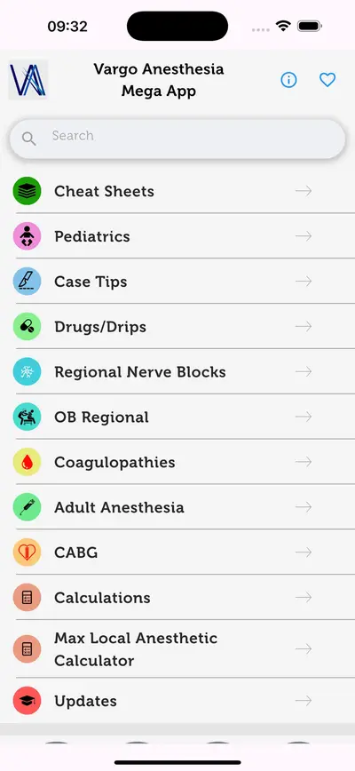Vargo Anesthesia Mega App app store screenshot 1 — Medical (iOS)