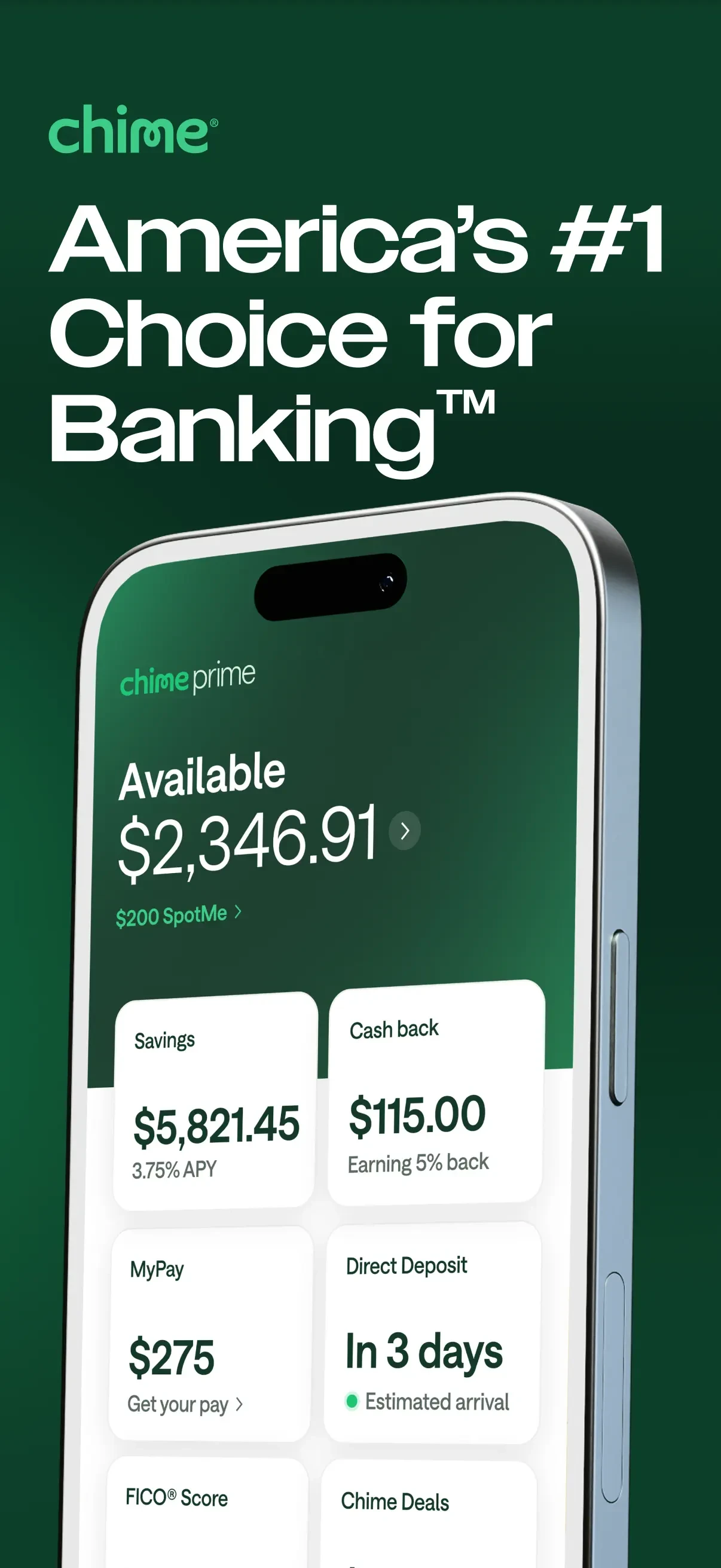 Chime® – Mobile Banking app store screenshot 1 — Finance (iOS)