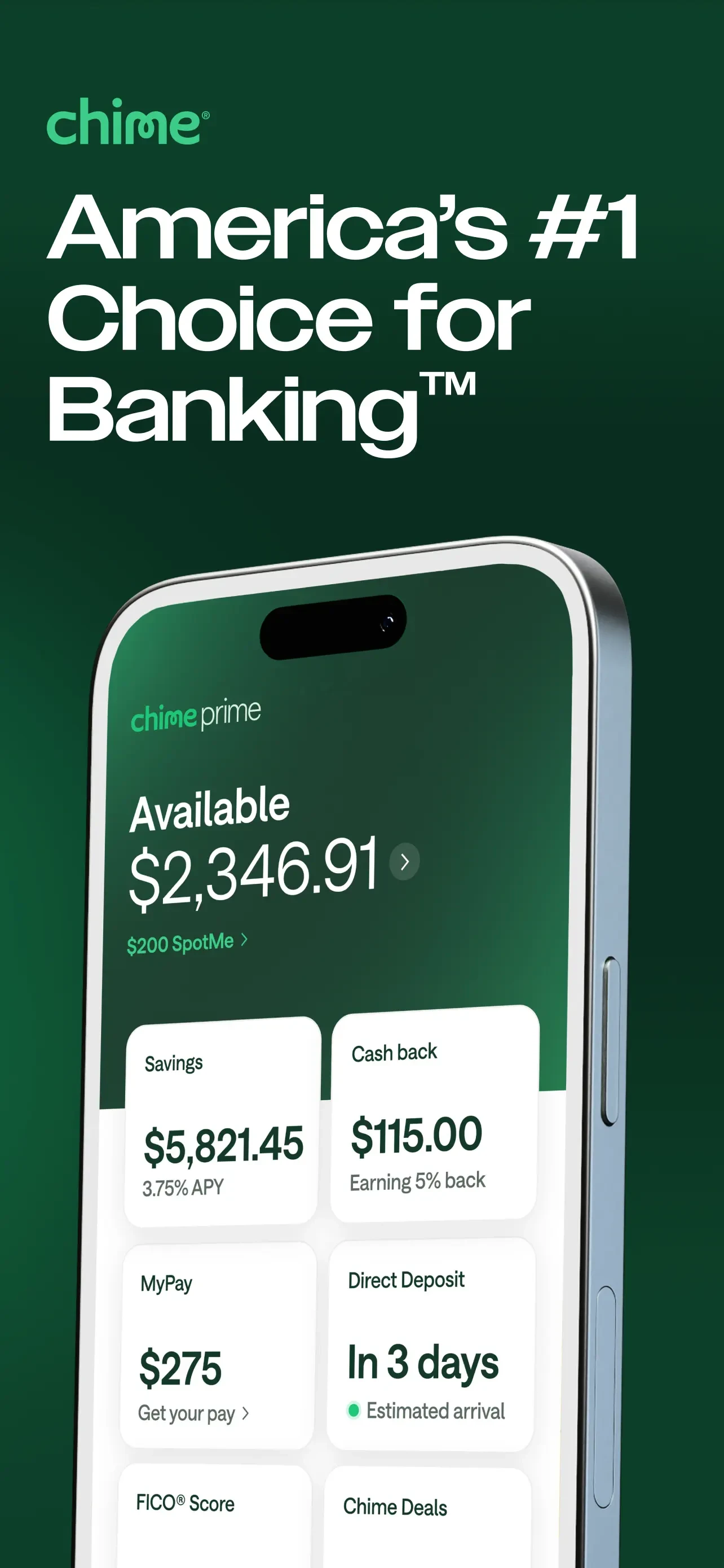 Chime® – Mobile Banking app store screenshot 1 — Finance (iOS)