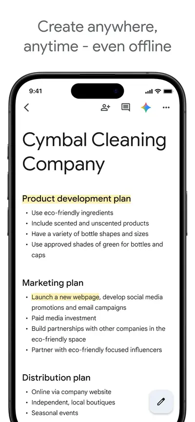 Google Docs app store screenshot 1 — Productivity (iOS)