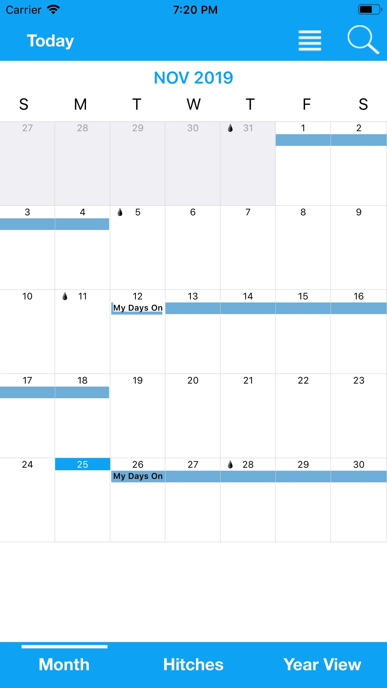 Oilfield Calendar app store screenshot 3 — Productivity (iOS)