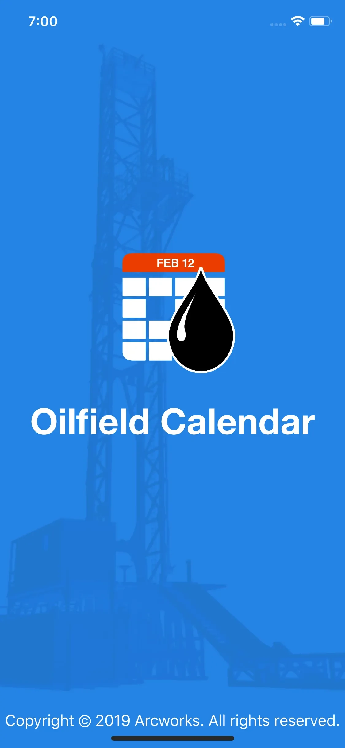 Oilfield Calendar app store screenshot 1 — Productivity (iOS)
