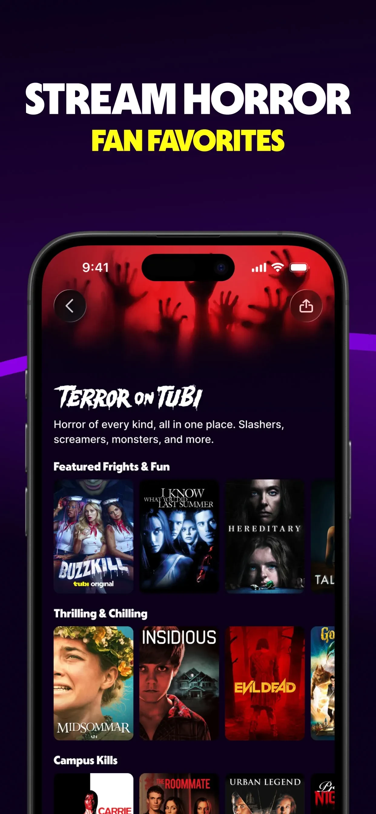 Tubi: Movies & Live TV app store screenshot 1 — Entertainment (iOS)