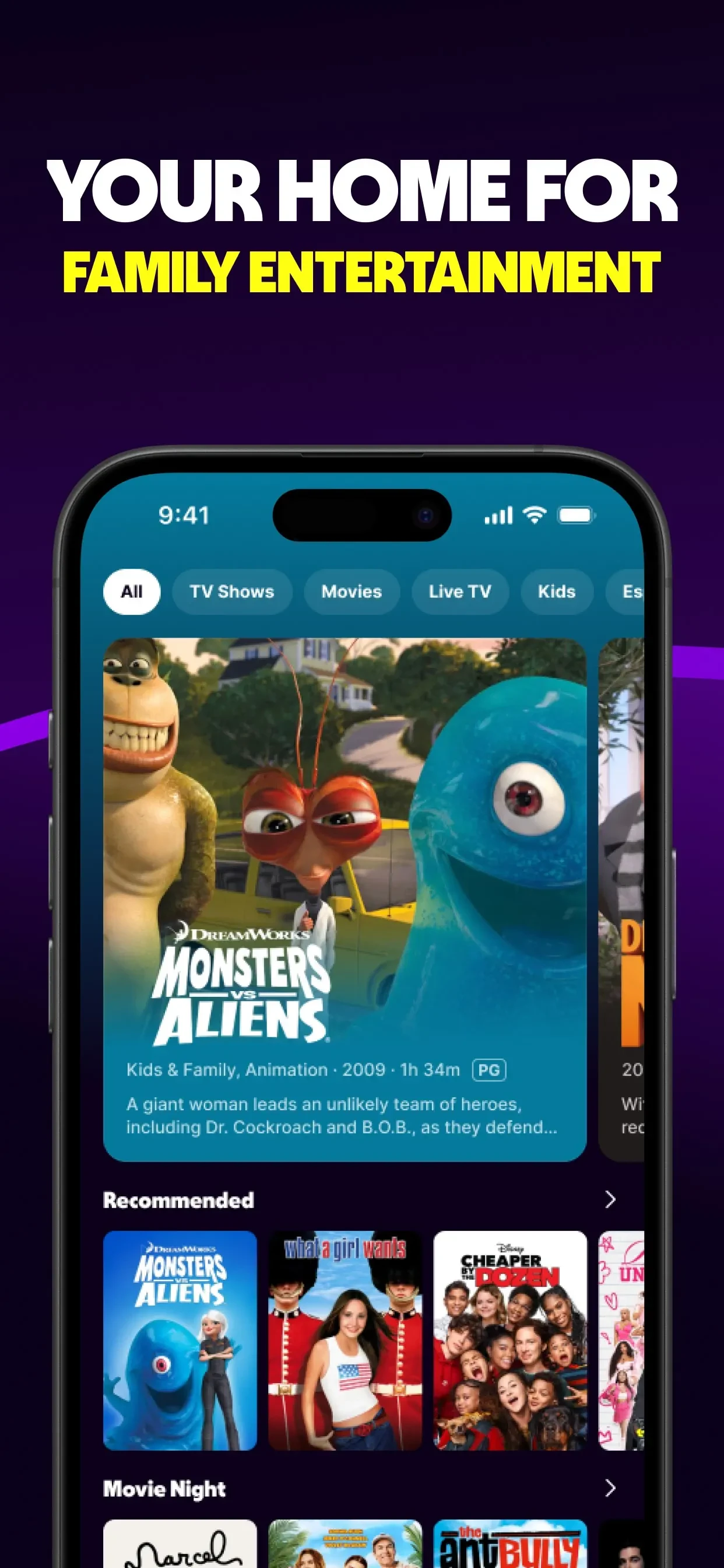 Tubi: Movies & Live TV app store screenshot 1 — Entertainment (iOS)
