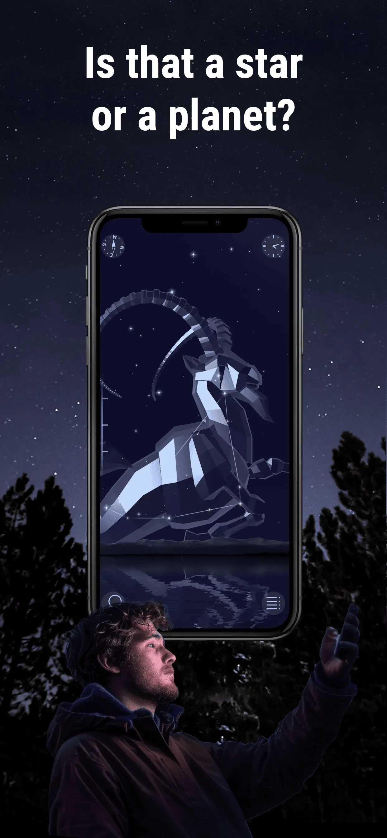 Star Walk 2 Pro: Sky Map Live app store screenshot 1 — Education (iOS)