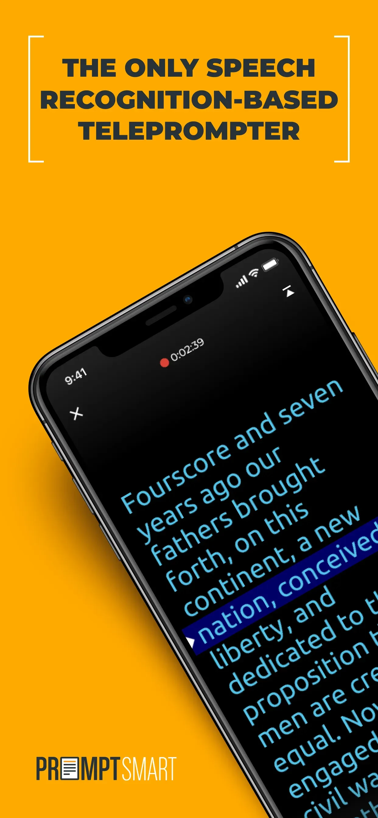 PromptSmart Pro - Teleprompter app store screenshot 1 — Photo & Video (iOS)