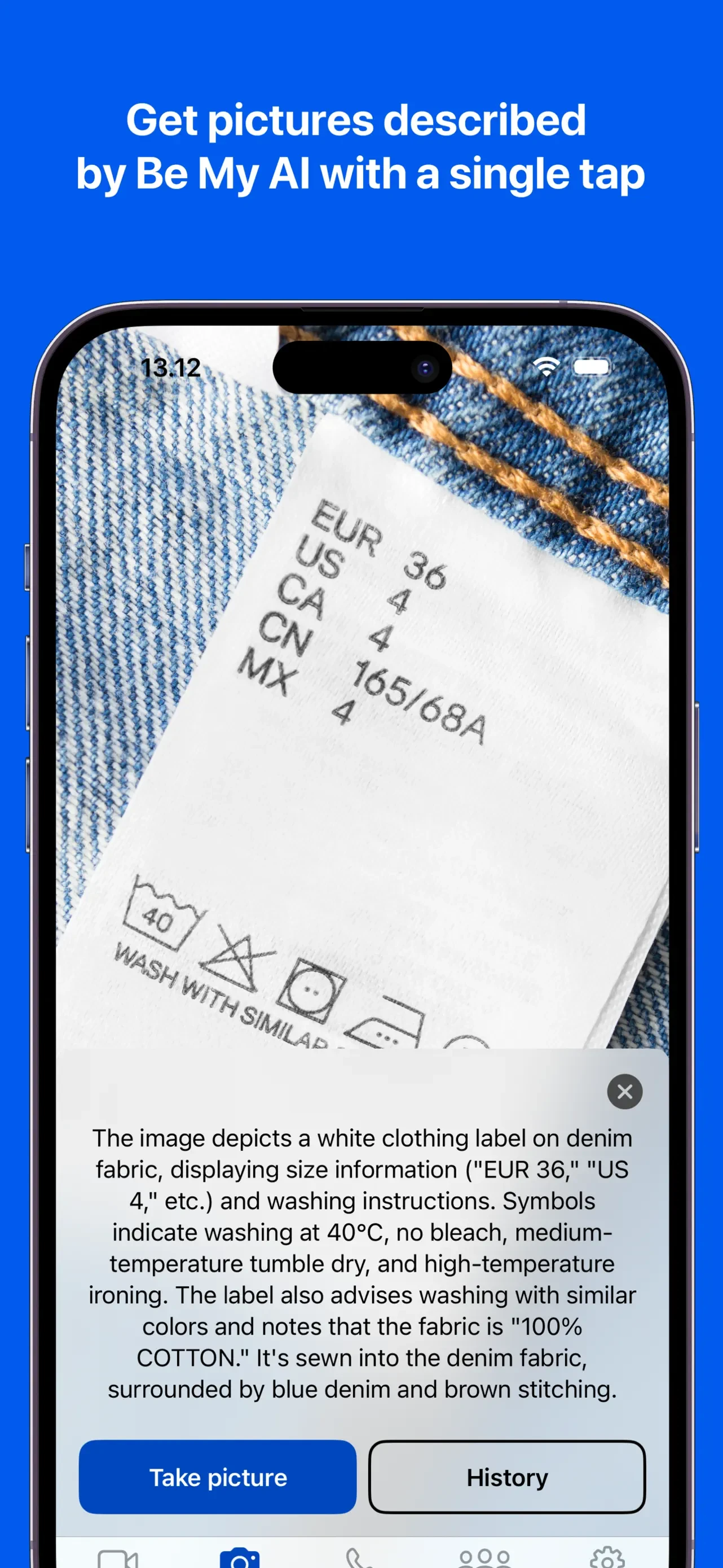 Be My Eyes app store screenshot 1 — Unknown (iOS)