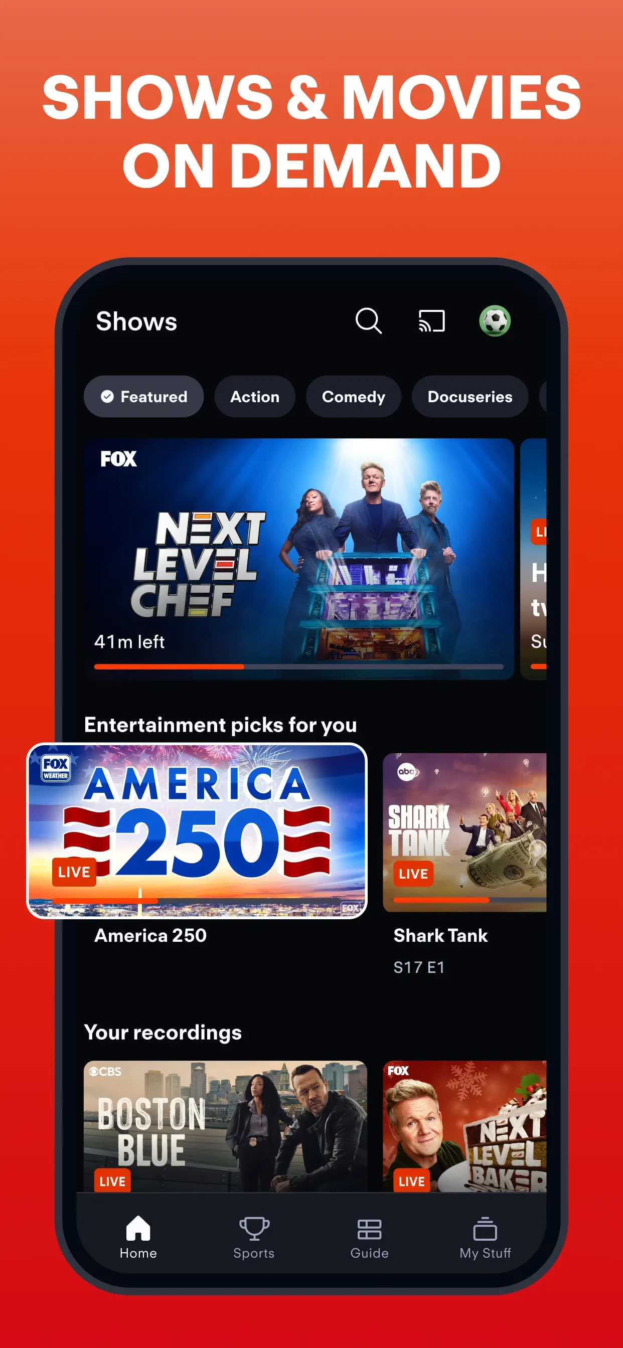 Fubo: Watch Live TV & Sports app store screenshot 3 — Entertainment (iOS)