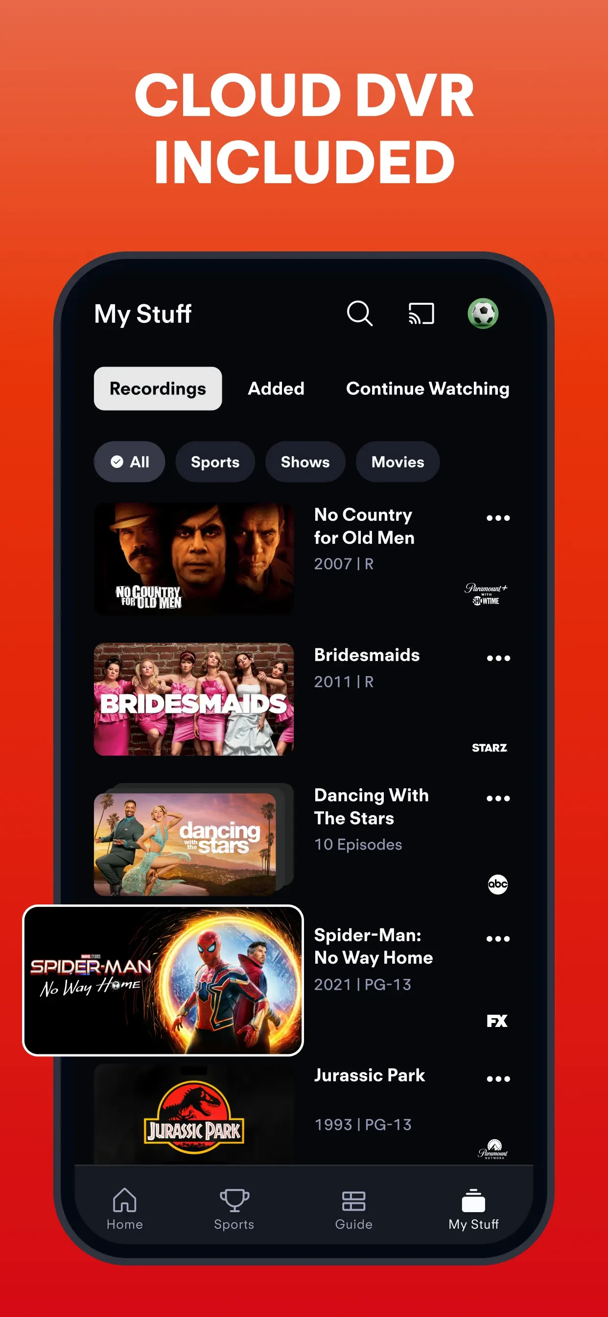 Fubo: Watch Live TV & Sports app store screenshot 5 — Entertainment (iOS)