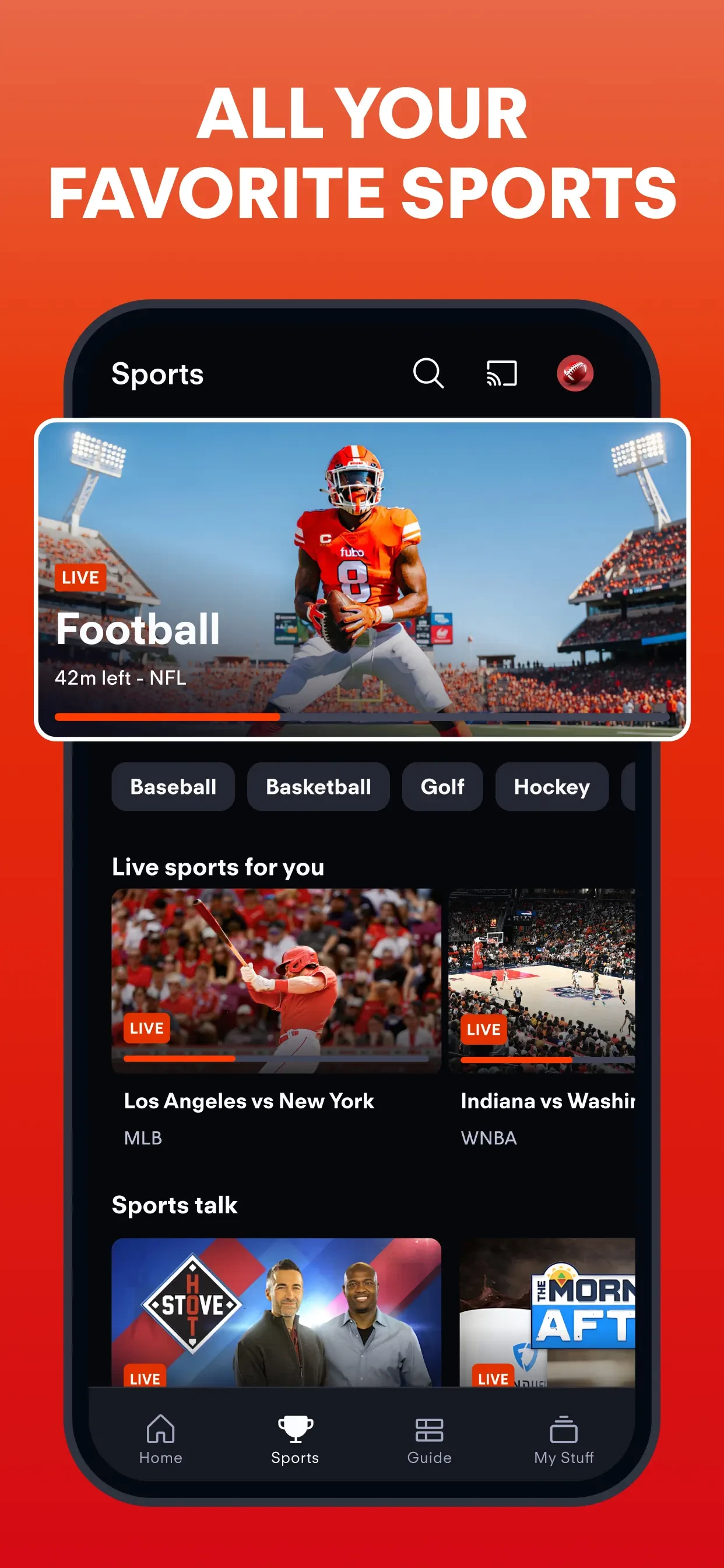 Fubo: Watch Live TV & Sports app store screenshot 3 — Entertainment (iOS)