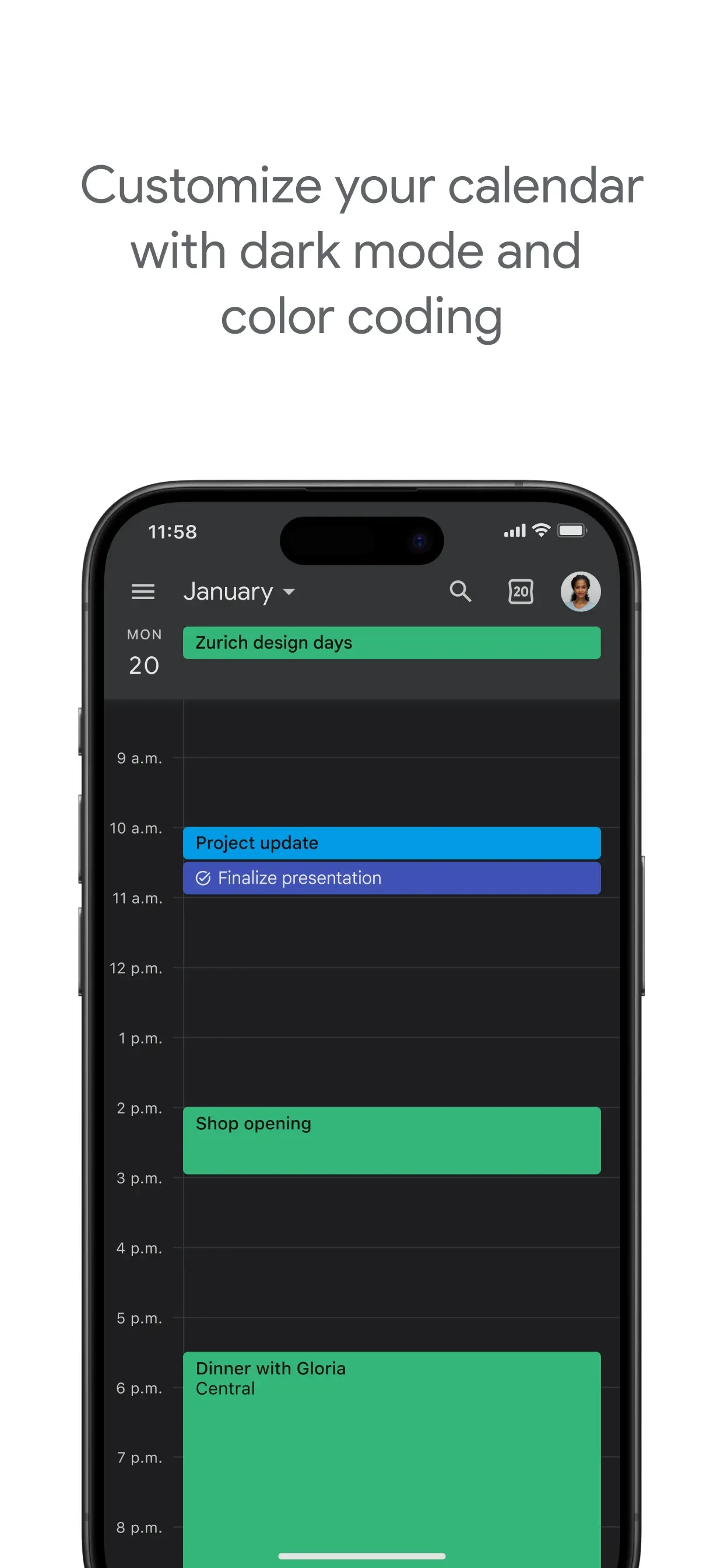Google Calendar: Get Organized app store screenshot 6 — Unknown (iOS)