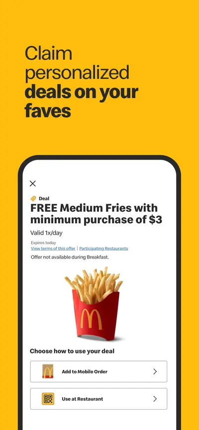 McDonald's app store screenshot 5 — Food & Drink (iOS)