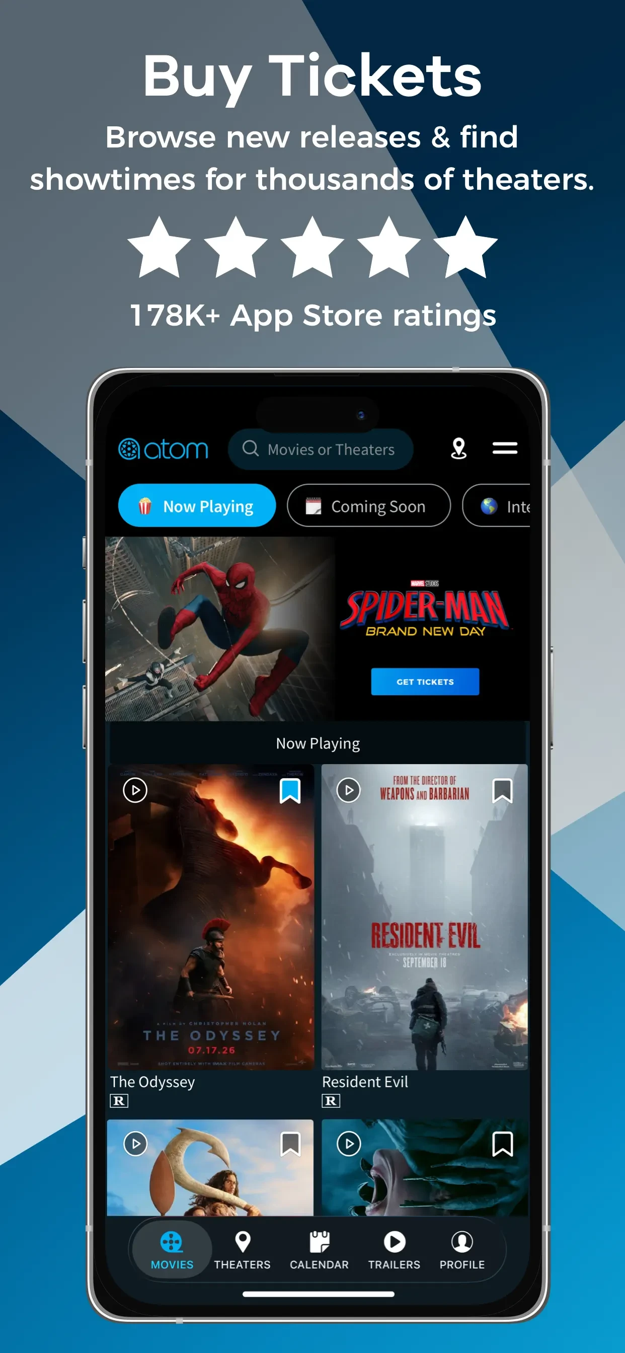 Atom - Movie Tickets & Times app store screenshot 1 — Unknown (iOS)