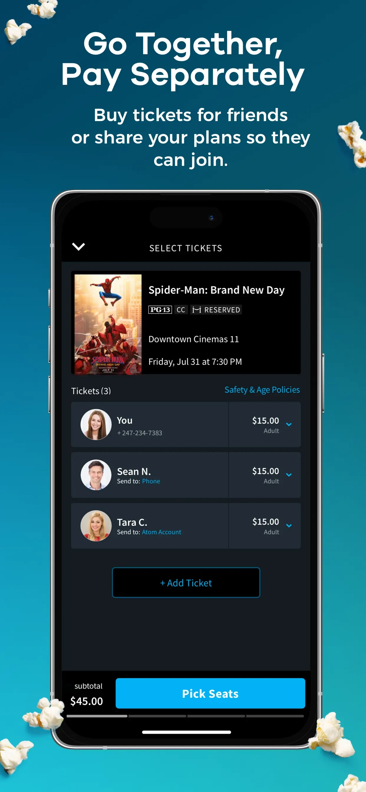 Atom - Movie Tickets & Times app store screenshot 4 — Unknown (iOS)