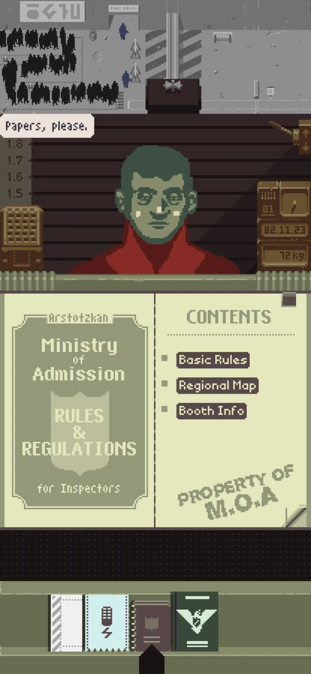 Papers, Please app store screenshot 3 — Games (iOS)