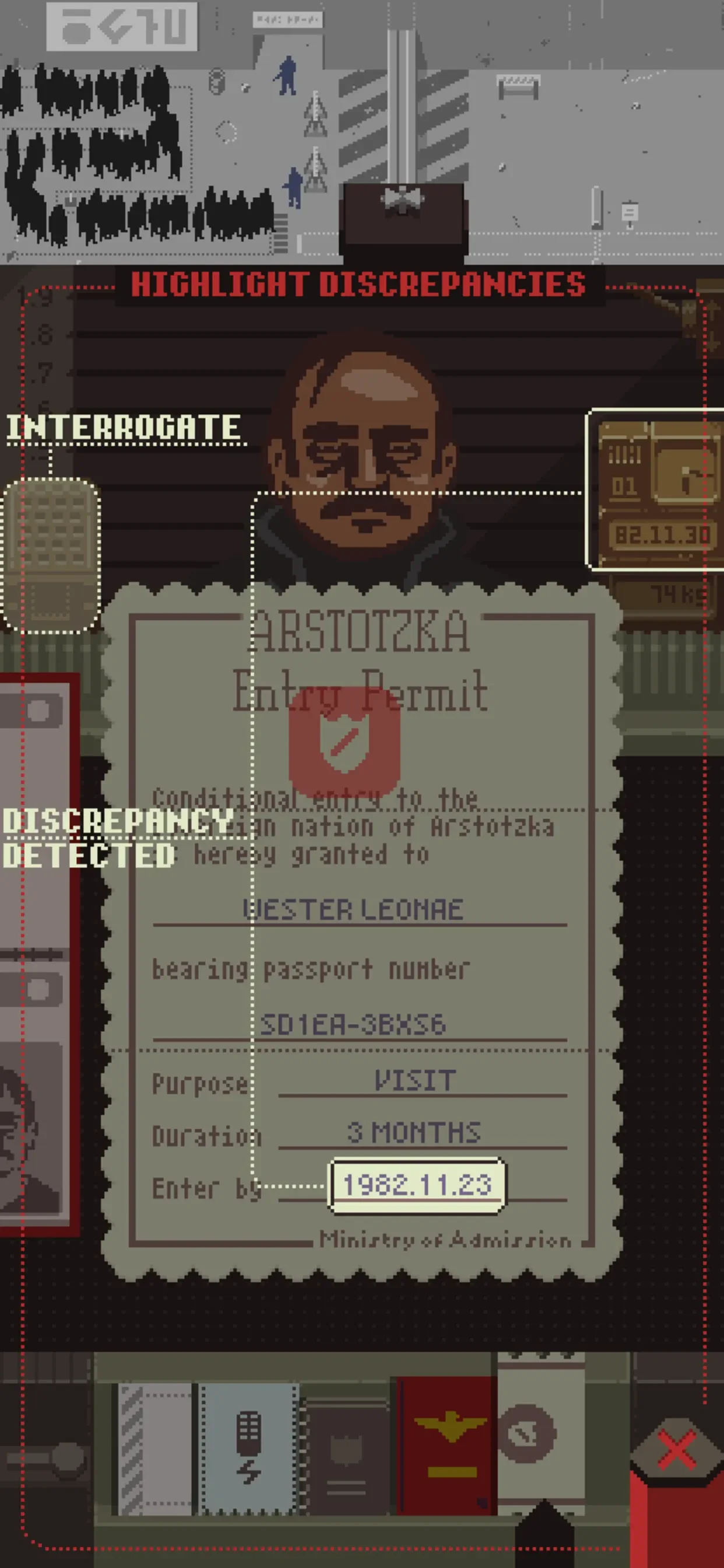 Papers, Please app store screenshot 6 — Games (iOS)