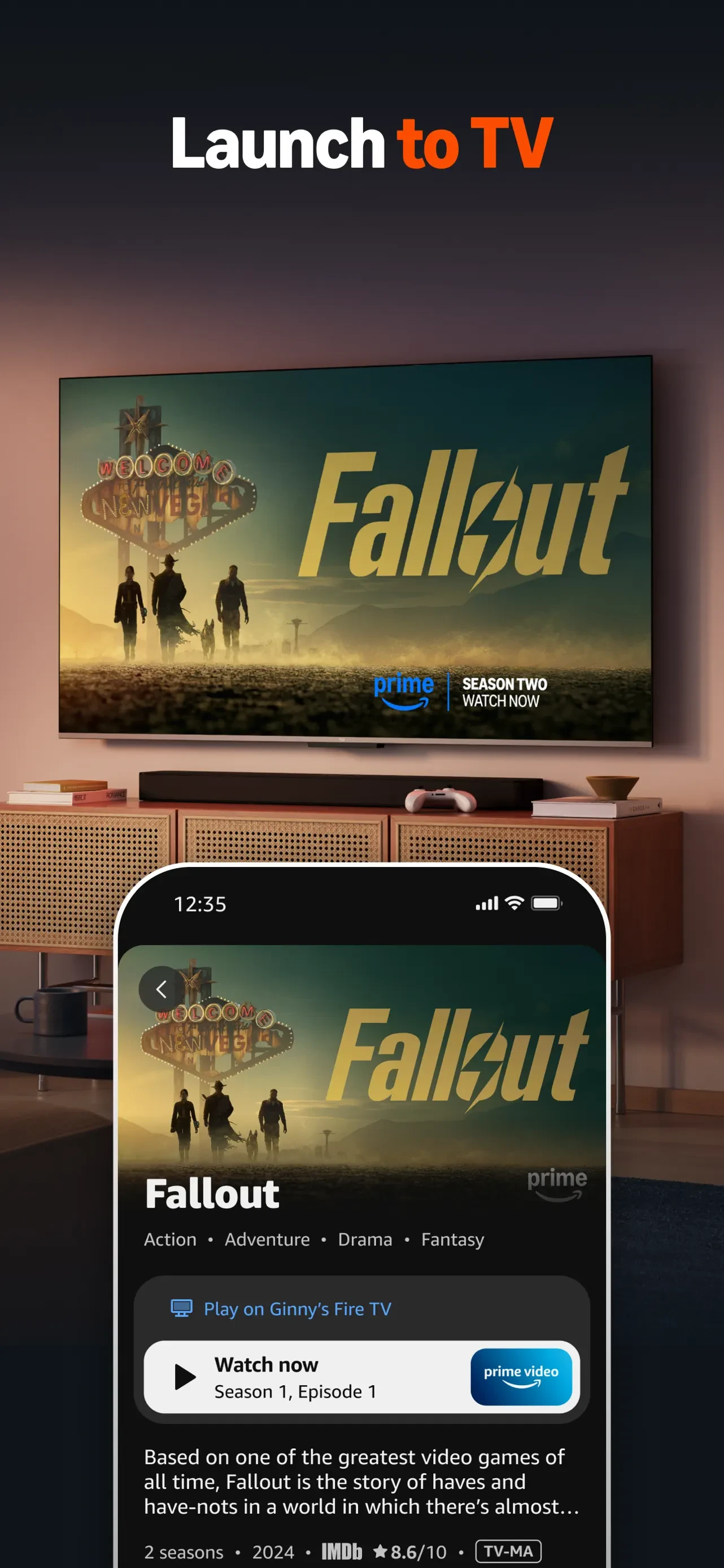 Amazon Fire TV app store screenshot 3 — Entertainment (iOS)