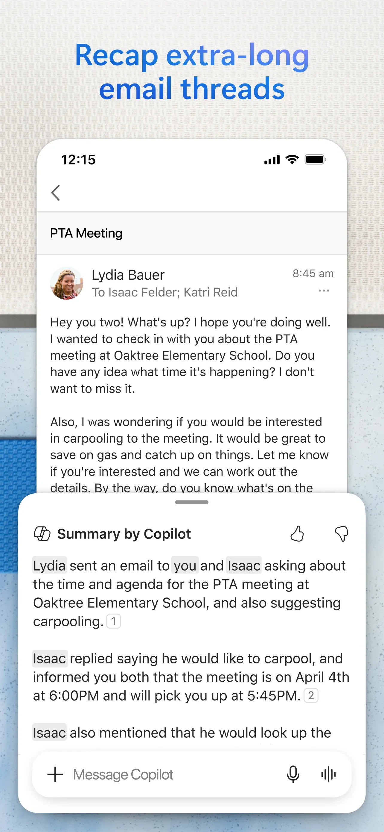 Microsoft Outlook app store screenshot 2 — Productivity (iOS)