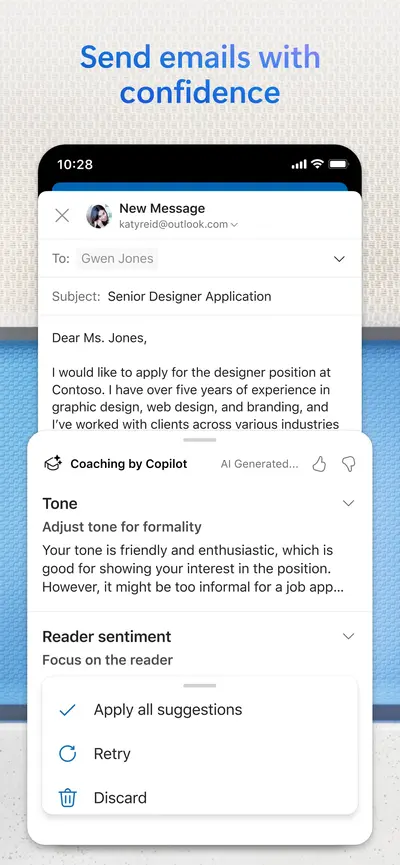 Microsoft Outlook app store screenshot 5 — Productivity (iOS)