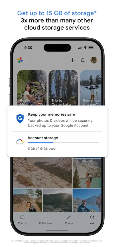 Google Photos: Backup & Edit app store screenshot 1 — Photo & Video (iOS)