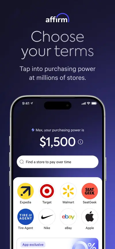 Affirm: Buy now, pay over time app store screenshot 1 — Shopping (iOS)