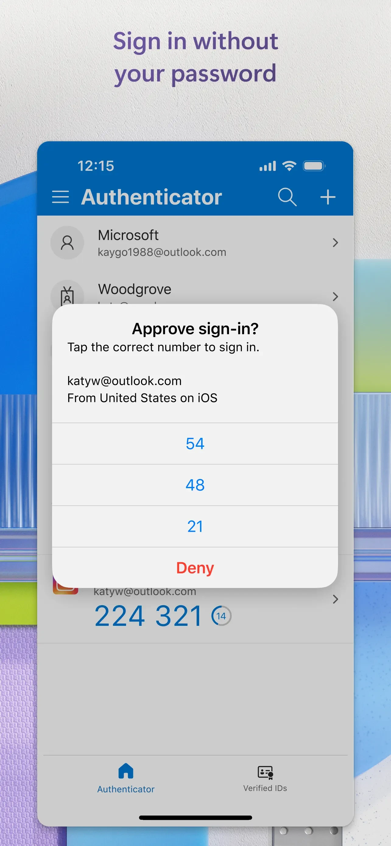 Microsoft Authenticator app store screenshot 3 — Productivity (iOS)