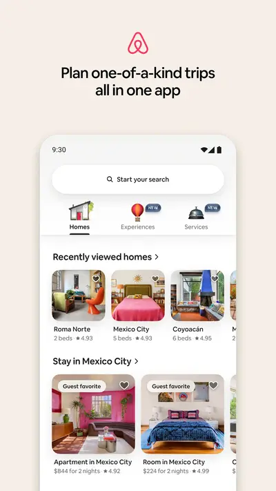 Airbnb app store screenshot 1 — Travel And Local (Android)