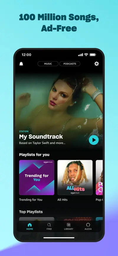 Amazon Music: Songs & Podcasts app store screenshot 1 — Music And Audio (Android)