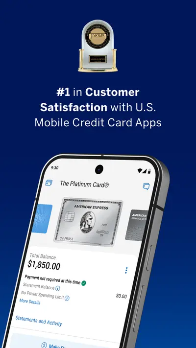 Amex app store screenshot 1 — Finance (Android)