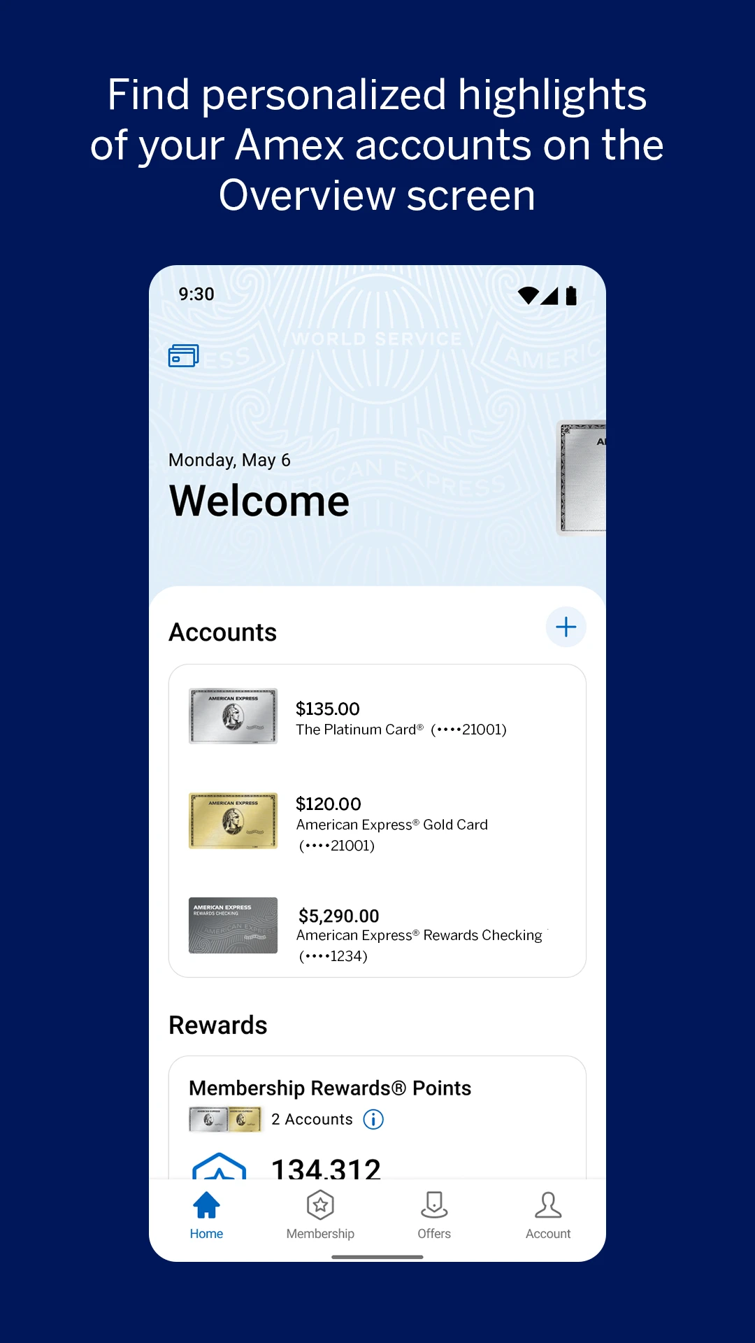 Amex app store screenshot 2 — Finance (Android)