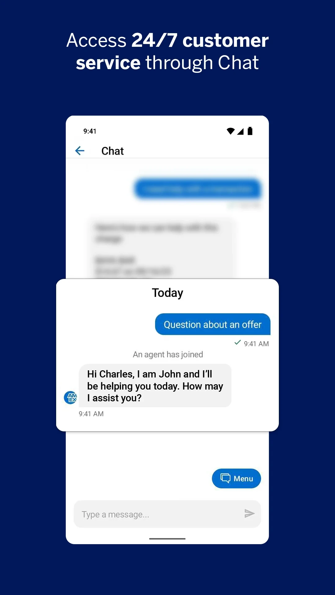 Amex app store screenshot 6 — Finance (Android)