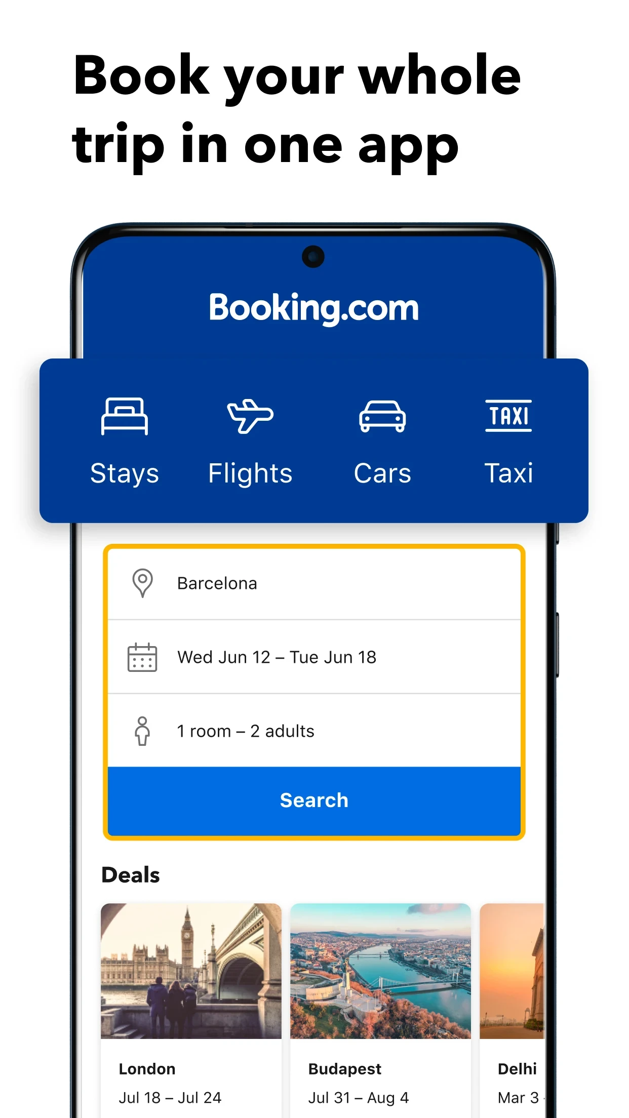 Booking.com: Hotels & Travel app store screenshot 2 — Travel And Local (Android)