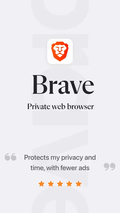 Brave Private Web Browser, VPN app store screenshot 1 — Communication (Android)