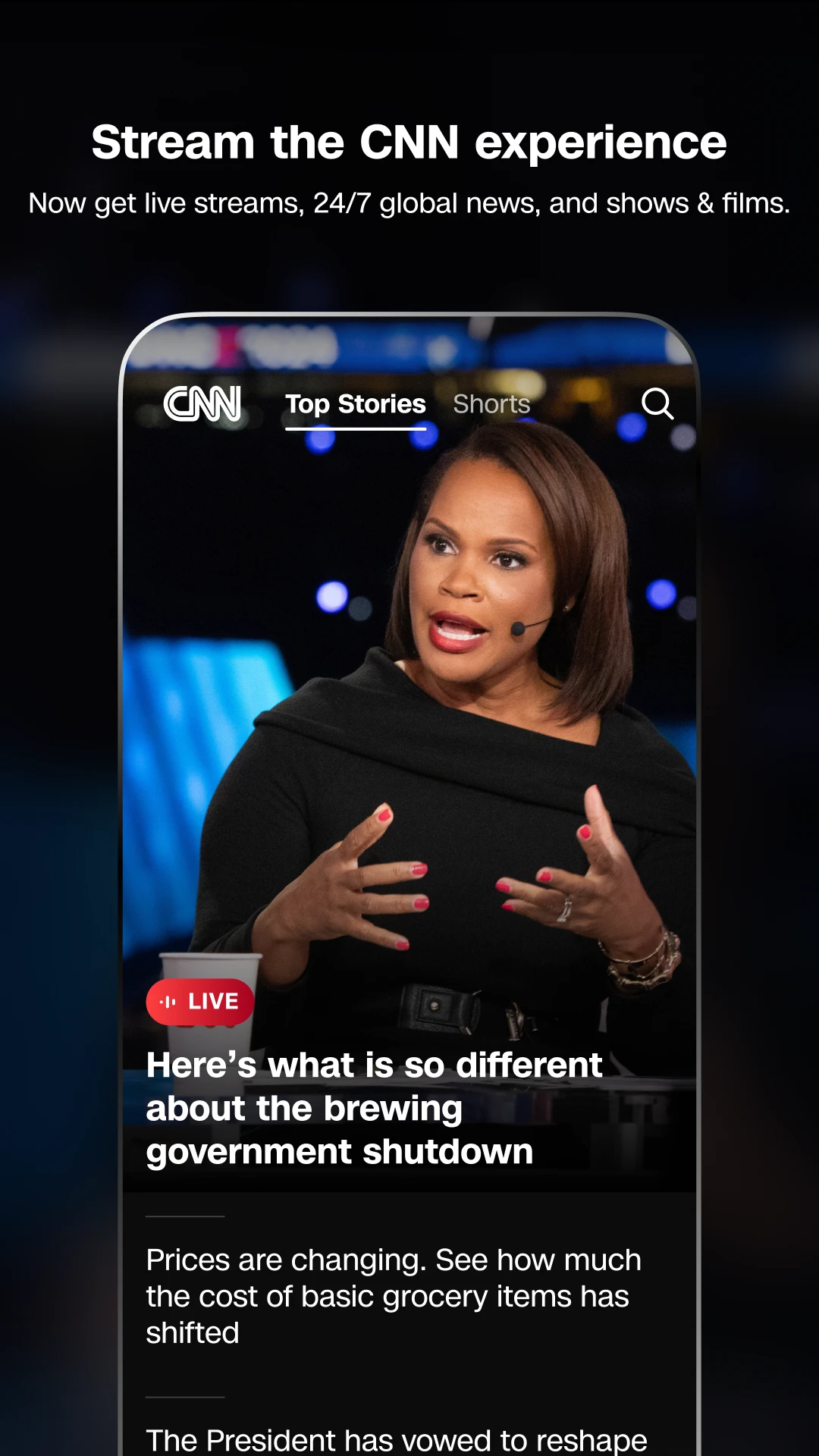 CNN: Live & Breaking News app store screenshot 1 — News And Magazines (Android)