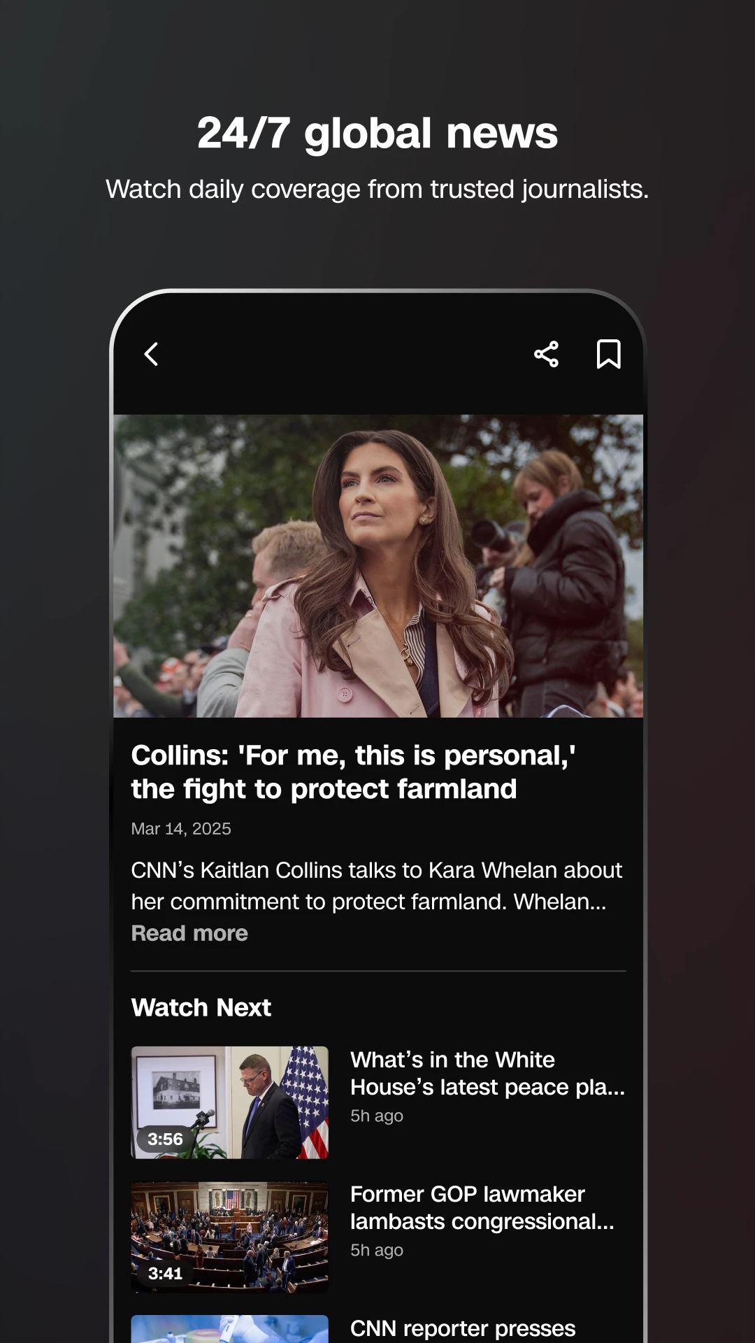 CNN: Live & Breaking News app store screenshot 6 — News And Magazines (Android)