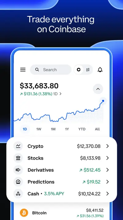 Coinbase: Buy Crypto & Stocks app store screenshot 1 — Finance (Android)