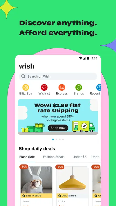 Wish: Shop and Save app store screenshot 1 — Shopping (Android)