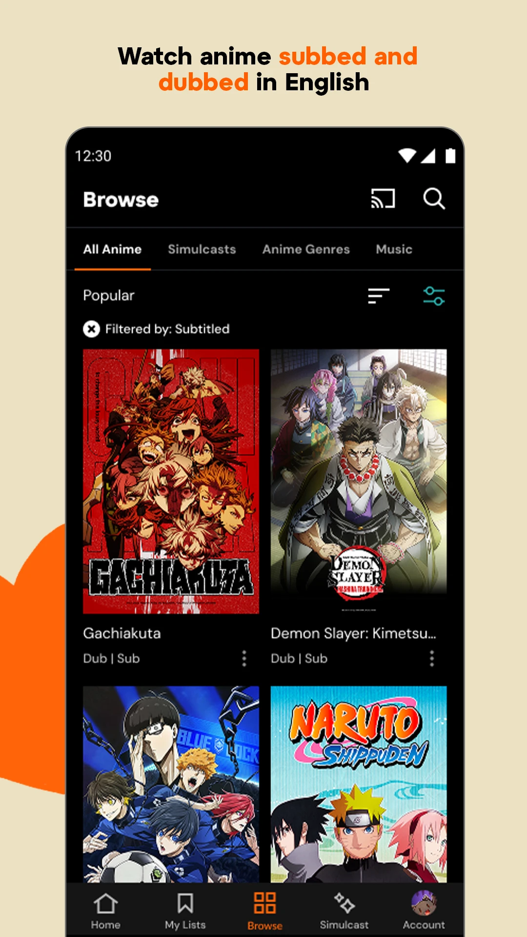 Crunchyroll: Anime Streaming app store screenshot 4 — Entertainment (Android)