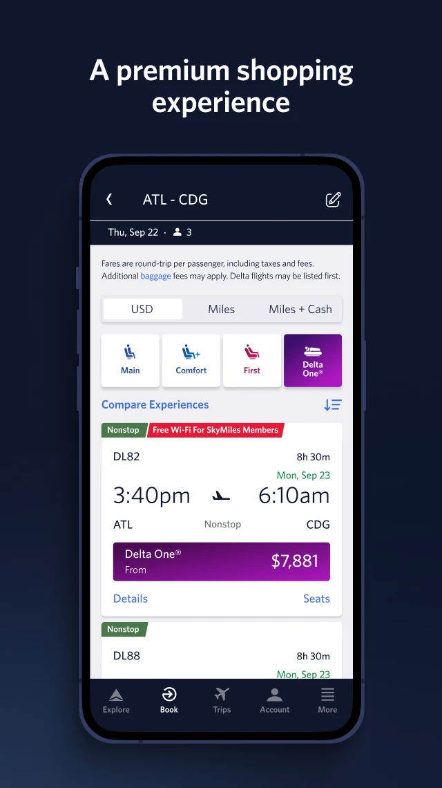 Fly Delta app store screenshot 3 — Travel And Local (Android)