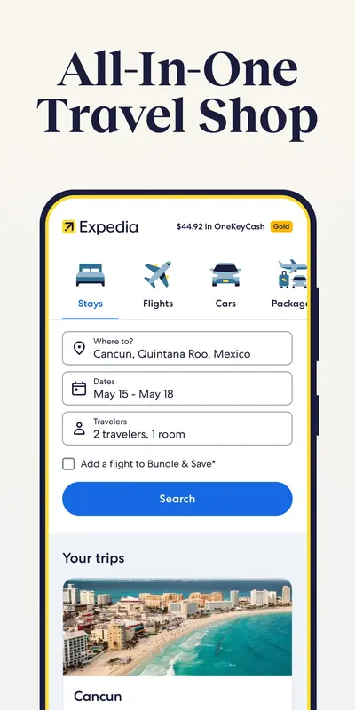 Expedia: Hotels, Flights, Cars app store screenshot 1 — Travel And Local (Android)