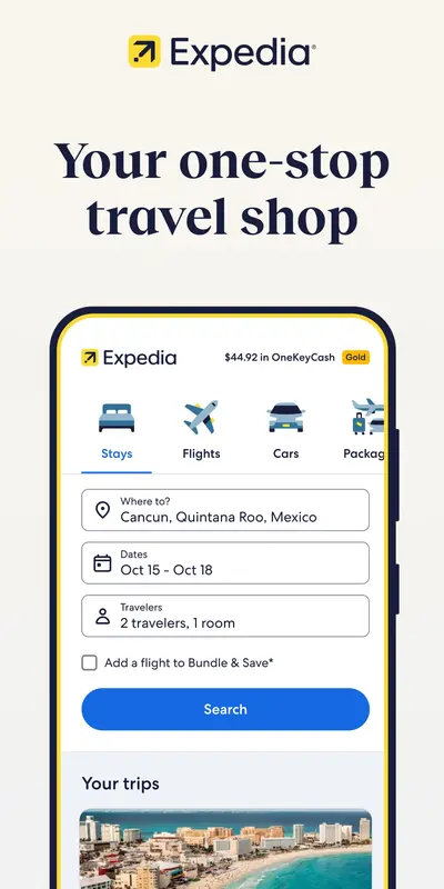 Expedia: Hotels, Flights, Cars app store screenshot 1 — Travel And Local (Android)