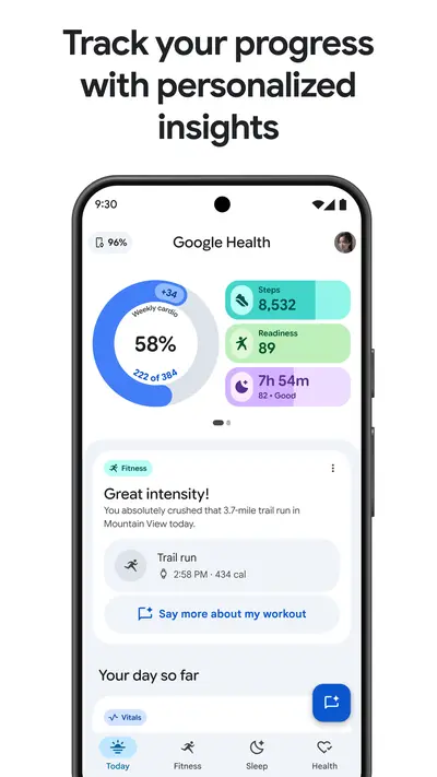 Google Health (Fitbit) app store screenshot 1 — Health And Fitness (Android)