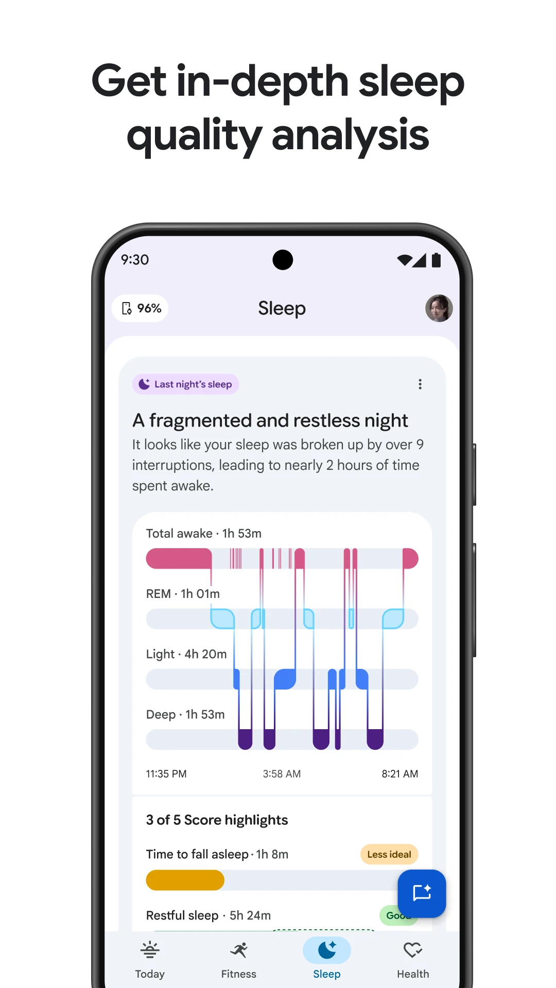 Google Health (Fitbit) app store screenshot 3 — Health And Fitness (Android)